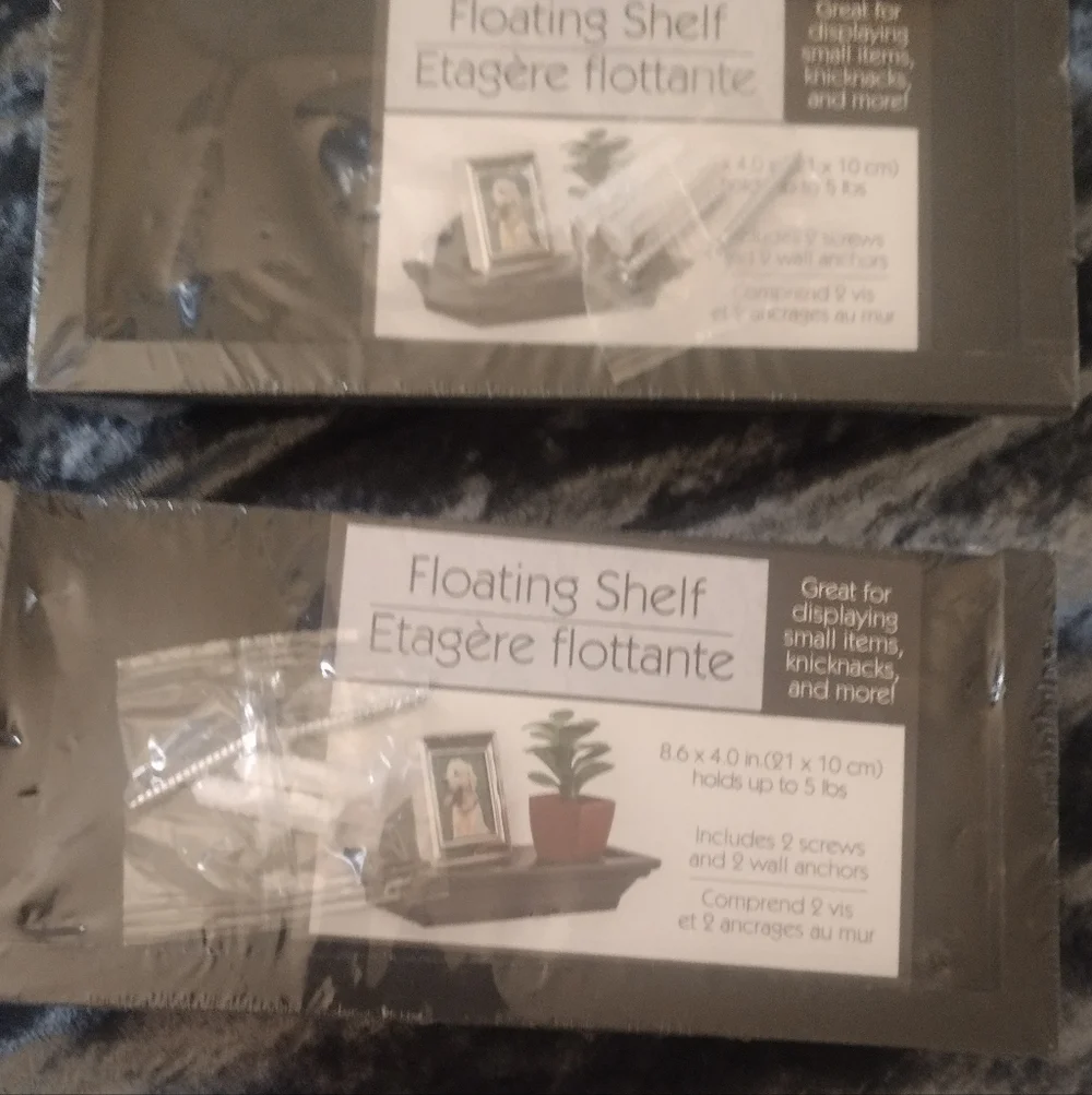 New Set Of (2) Floating Shelves - Black